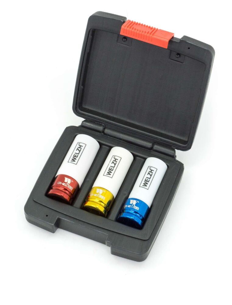 WELZH Protective Impact Sockets; 17, 19, 21mm 1080-WW