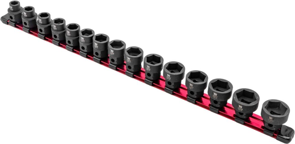 WELZH Impact Sockets; 15-Piece Extra Stubby Hex Shanked 1/2''dr 10-24mm 3390-WW