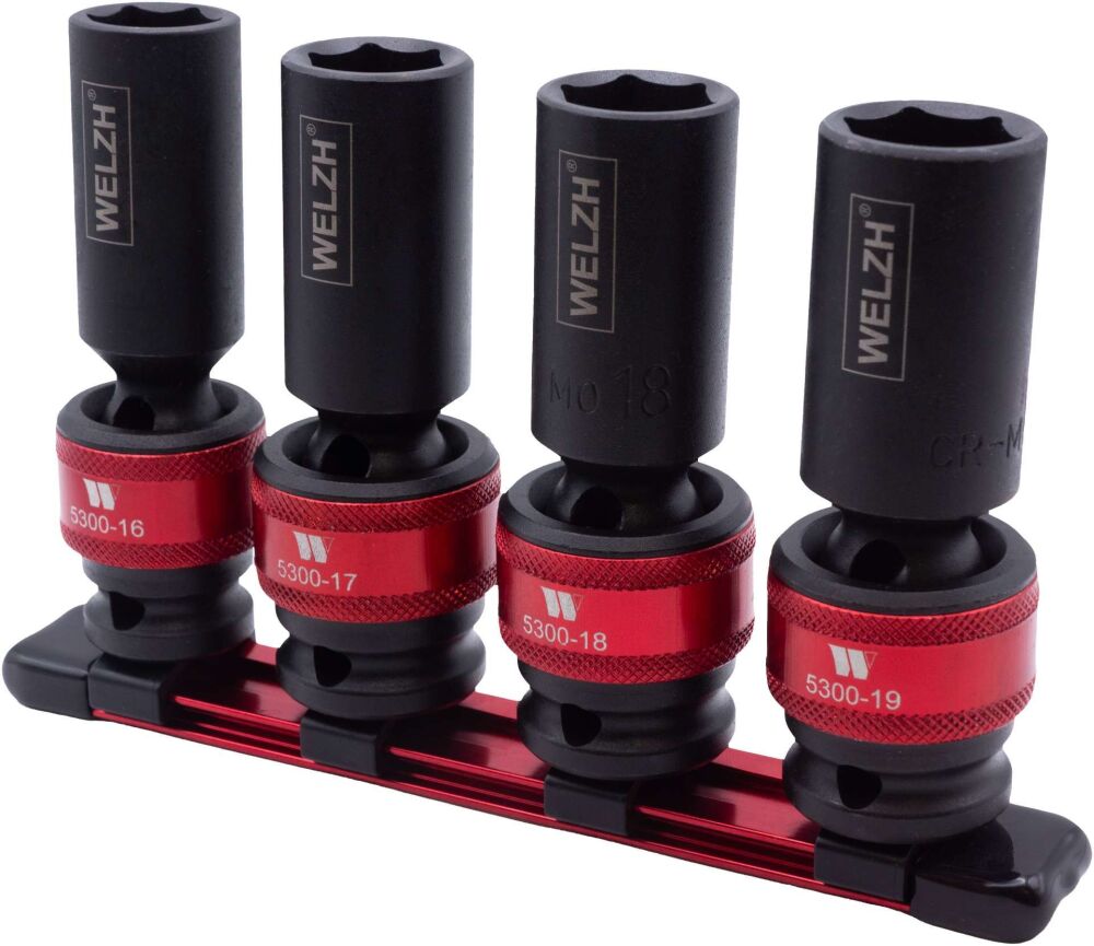 WELZH 4-Piece Impact Ball Joint Socket Kit;1/2"dr 16,17,18 & 19-mm 5300-WW