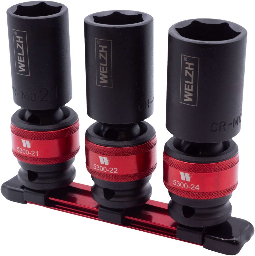 WELZH 3-Piece Impact Ball Joint Socket Kit;1/2"dr 21, 22 & 24-mm 5301-WW