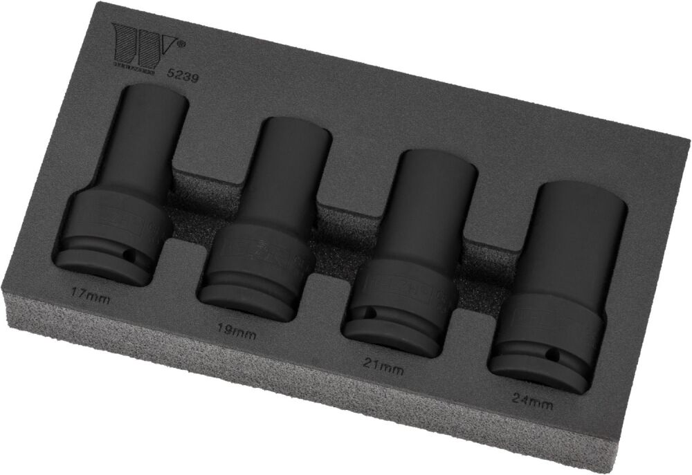 WELZH Deep Impact Socket Set, 4-Piece Set 3/4'' dr 17, 19, 21, 24mm 5239-WW