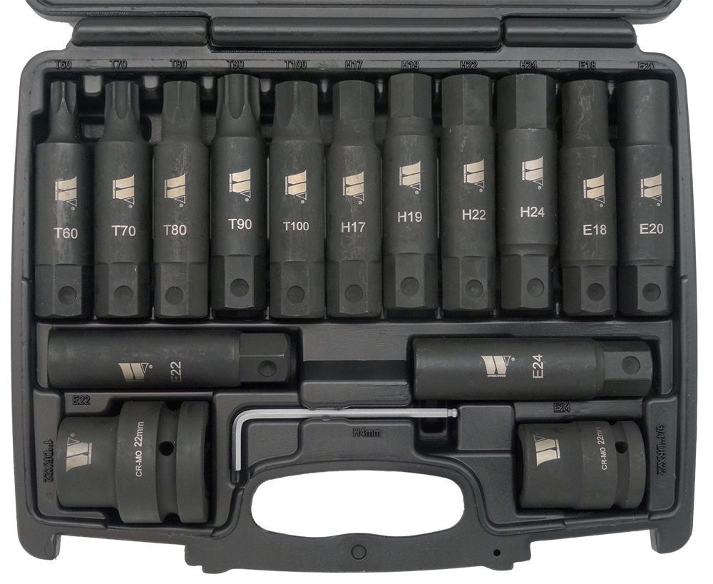 WELZH Bit Set; Impact, 1'' & 3/4''dr XXL 16-Piece Set 4140-WW