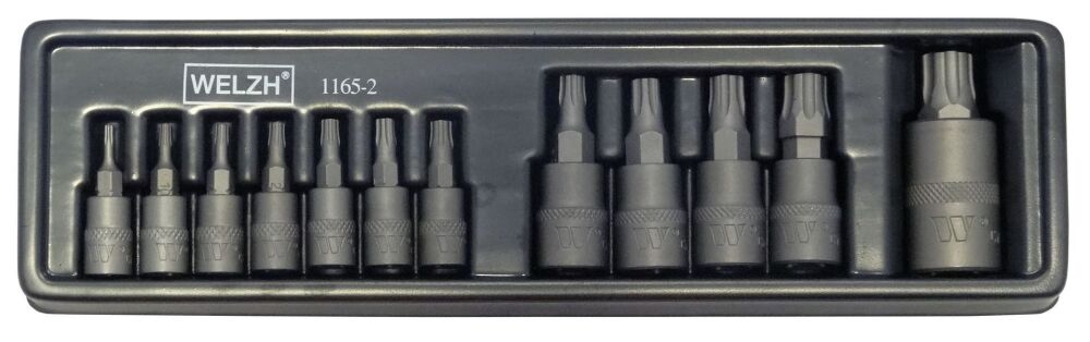 WELZH Socket Set, Torx® Plus Bits, S2 Steel, 8IP-60IP 1165-2-WW