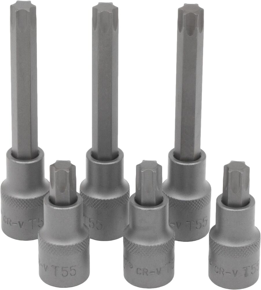 WELZH Bit Socket; 6-Piece Torx Bits?, S2 Steel, T55 1/2''dr 2866-WW
