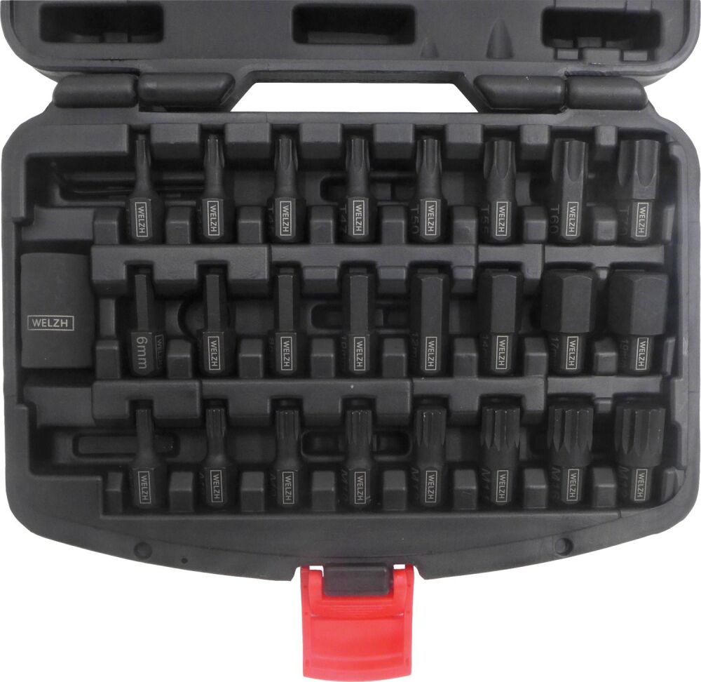 WELZH Bit Socket Set; Impact, 1/2'', 26-Piece Torx, Hex & Spline 3545-WW