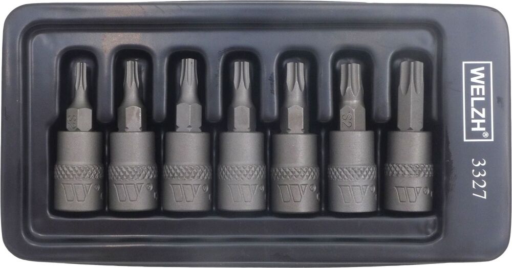 WELZH Bit Socket Set; 1/4''dr SE-V S2 steel Torx Set T10-T40 3327-WW