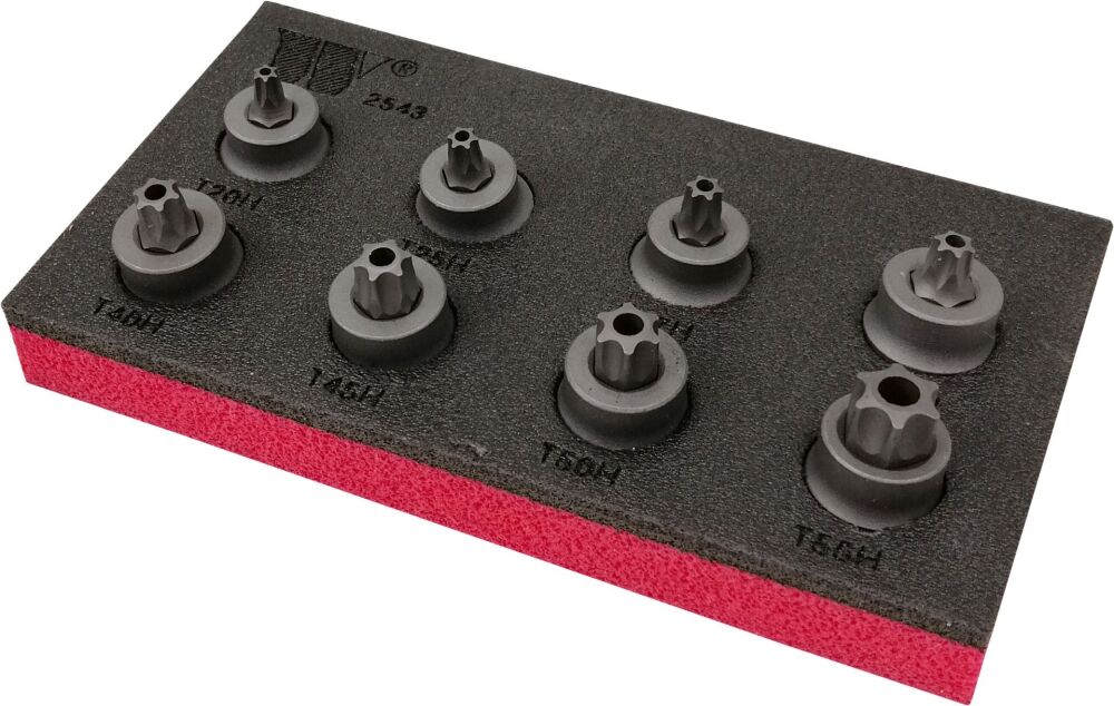 WELZH Bit Socket Set, Tamper Torx® Bits, S2 Steel Extra-Low Profile T20H-T50H 2543-WW