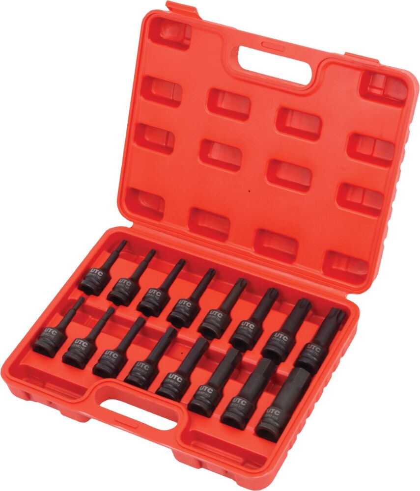 UTC 16-Piece Impact T-Star & Hex Bit Socket Set; T30-T80 , H5-H19 810093-UTC