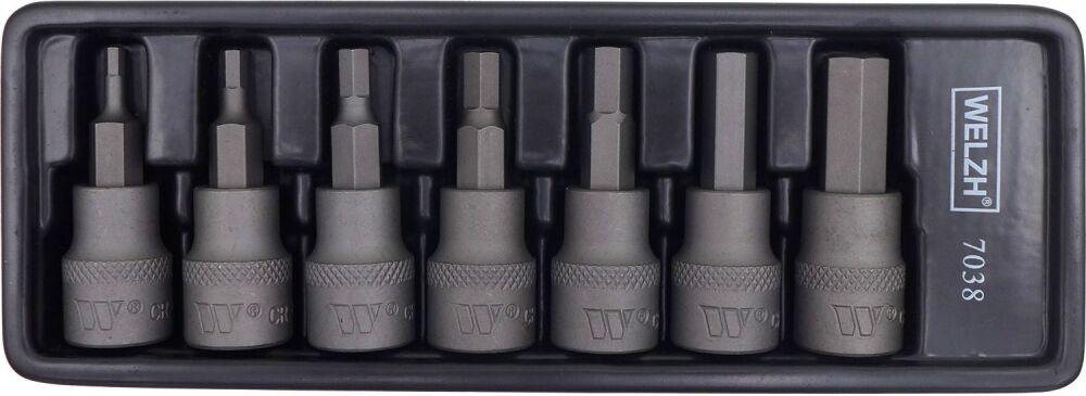 WELZH 7-Piece Hex Bit Socket Set; 3/8dr, 48 mm, H3-H10 7038-WW