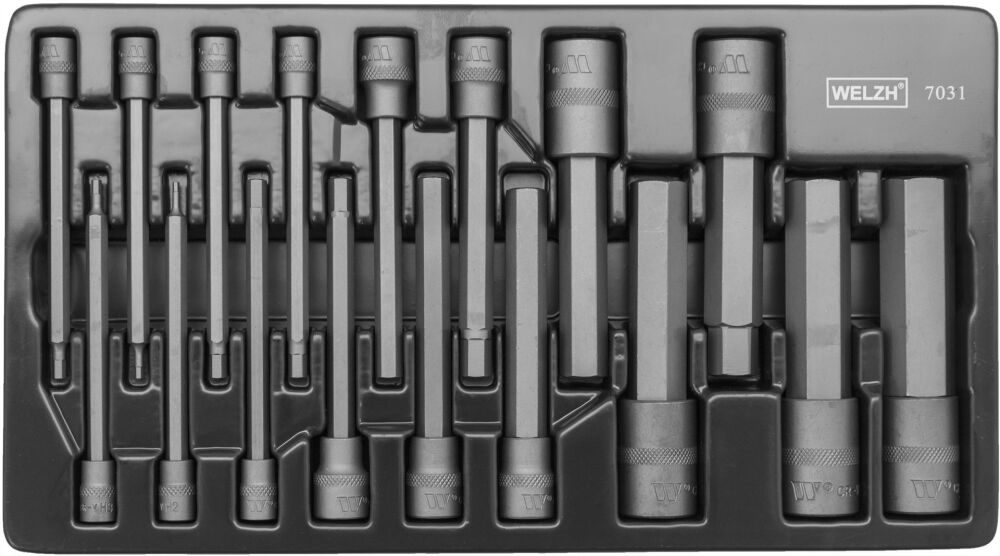 WELZH Bit Socket Set; Master Hexagon Bit Set 110mm Length S2 Zinc Steel 7031-WW