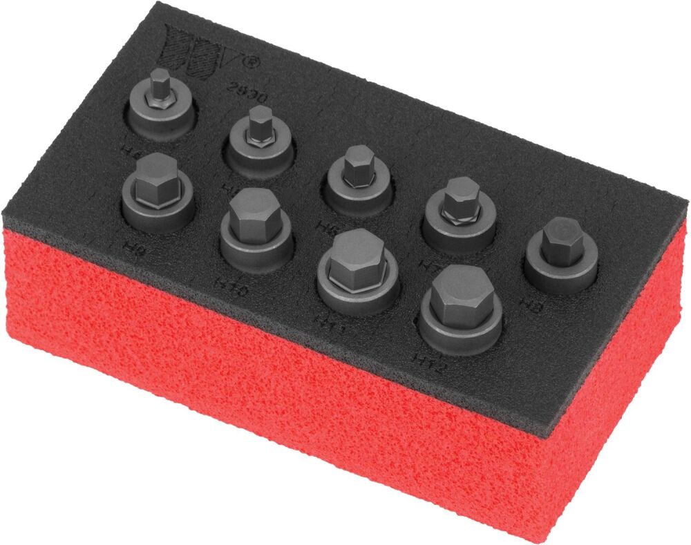 WELZH Bit Socket Set; Hexagon S2 Steel-Extra Low Profile H4-H12 2930-WW