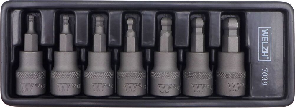 WELZH Bit Socket Set; 3/8''dr Ball Hexagon Key Set 48mm HB3-HB10 7039-WW