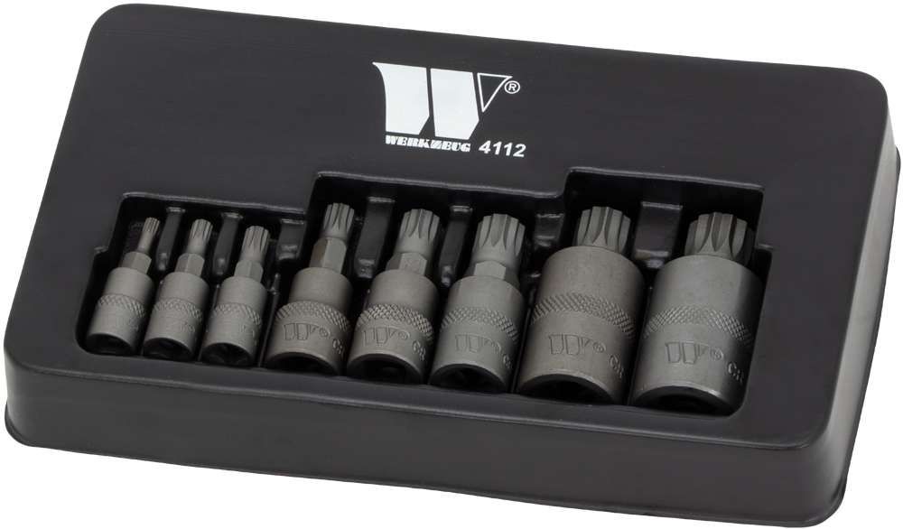 WELZH Bit Socket Set; Spline,8-Piece S2 Steel M4-M16 4112-WW