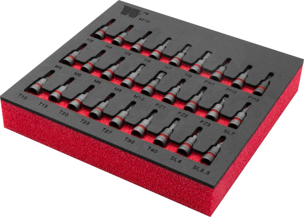 WELZH Bit Socket Set; 27-Piece, Torx, Spline, Hex, PZ, SL & PH 1/4''dr Assortment 4218-WW