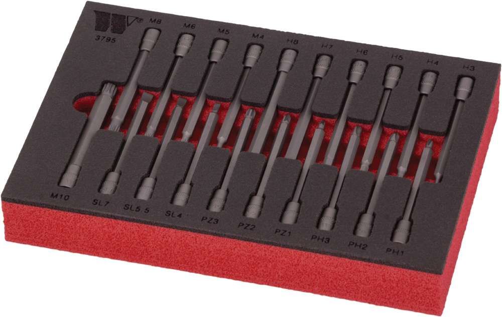 WELZH Bit Socket Set Assortment; S2 Steel 20-Piece 1/4''dr Long 3795-WW