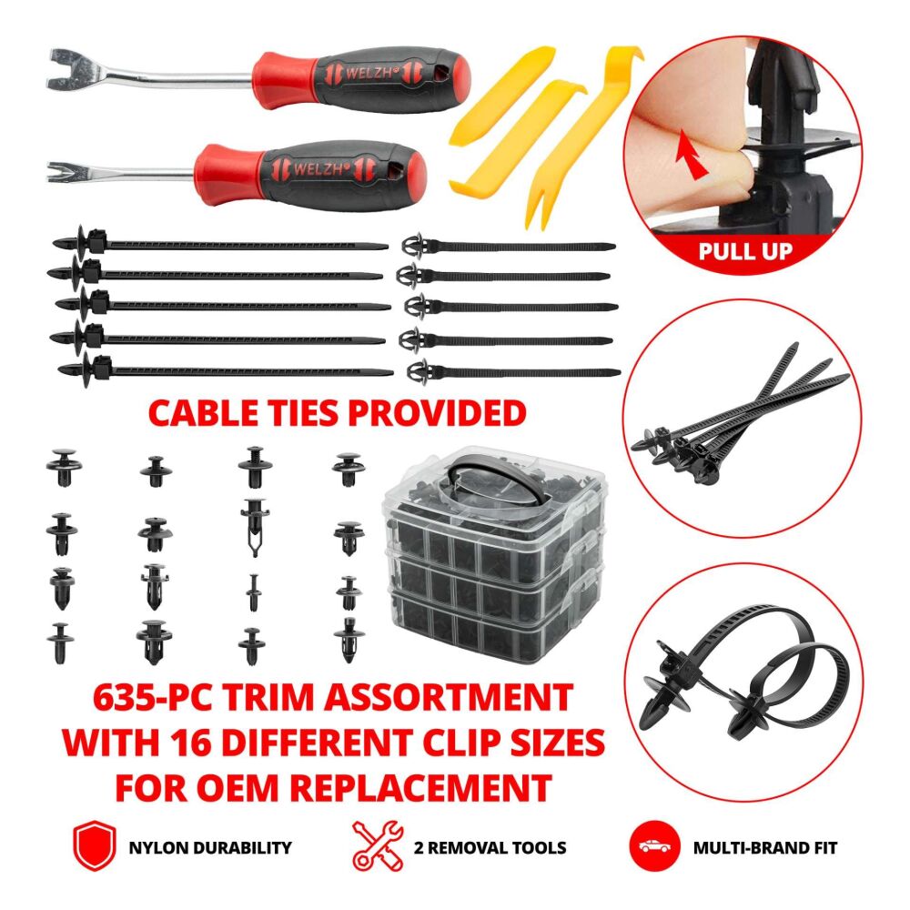 WELZH Trim Clip Assortment; 635-Pieces 5791-WW