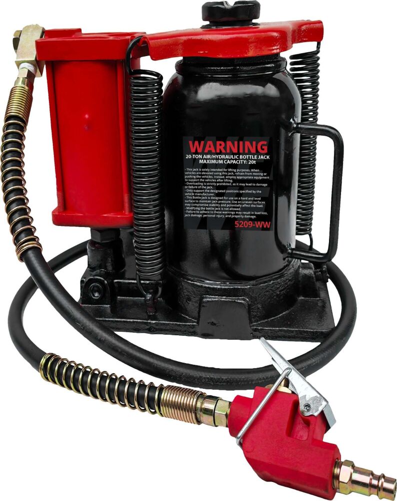 WELZH Bottle Jack;Air & Hydraulic, 20T 5209-WW