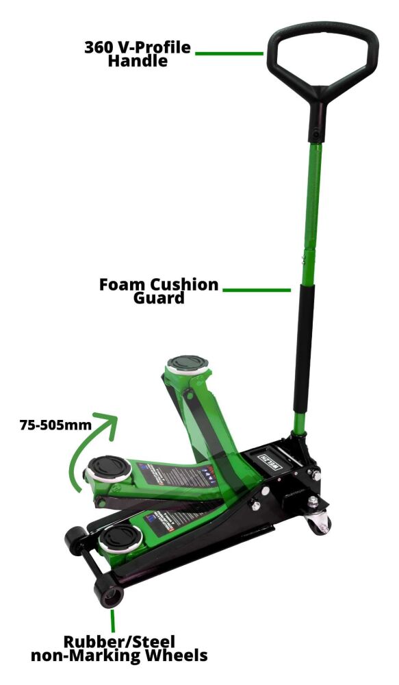 WELZH Trolley Jack; 4-Ton Extra Low Profile (GREEN) 5559-WW