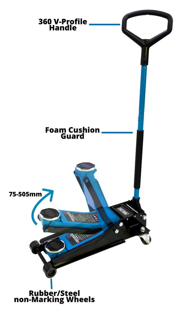 WELZH Trolley Jack; 4-Ton Extra Low Profile (BLUE) 5558-WW