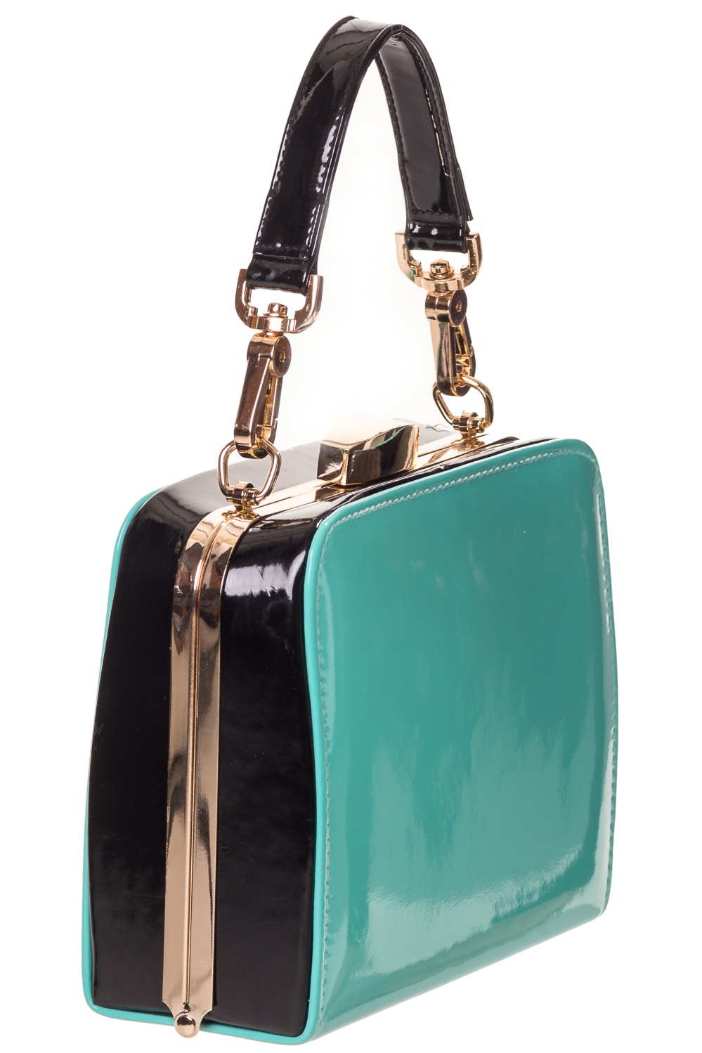 Banned Apparel - No Mercy 1950's Style Carry Shoulder Bag in Turquoise & Wh