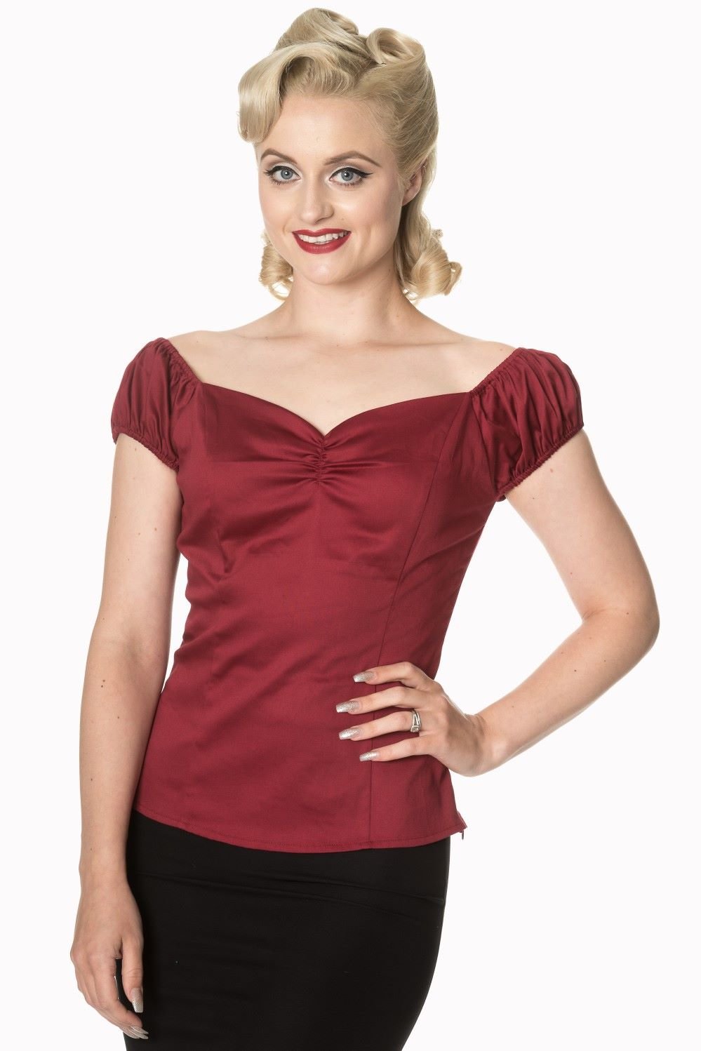 Dancing Days - Winnie Top in Burgundy