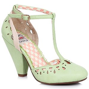 Bettie Page Elsie Shoes in Nude or Green - Retro Daisy