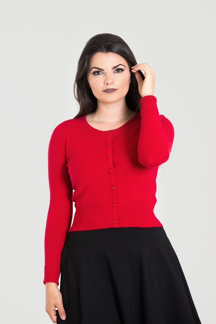 Vintage Style Cardigan Paloma in Retro Red