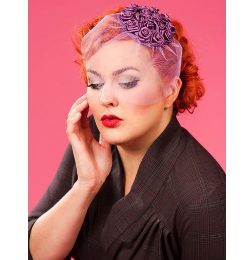 Miss Candyfloss 40s Style Frederica-Day Purple Fascinator - One Size (LAST ONE)