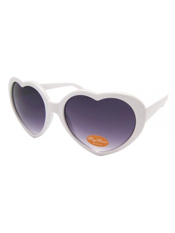 LuLu Love Heart Sunglasses in White