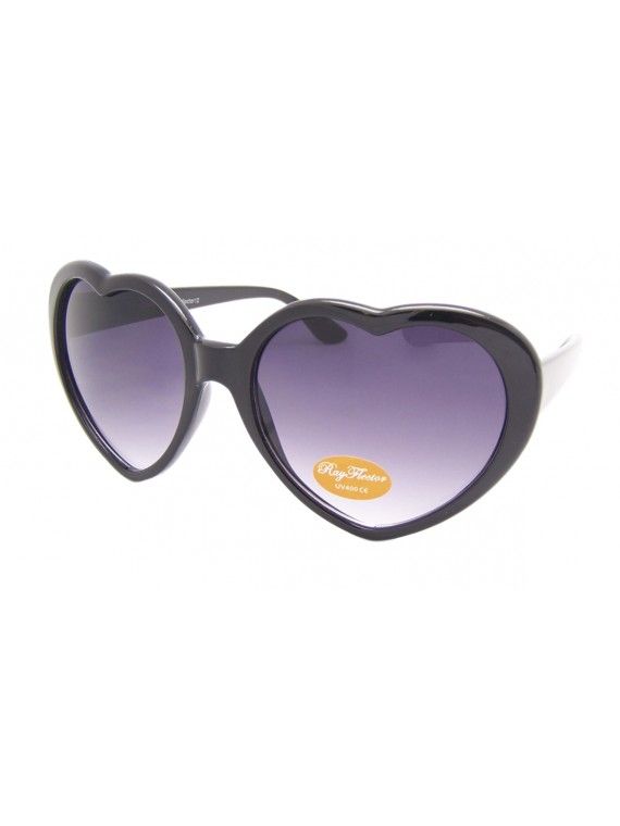 LuLu Love Heart Sunglasses in Black
