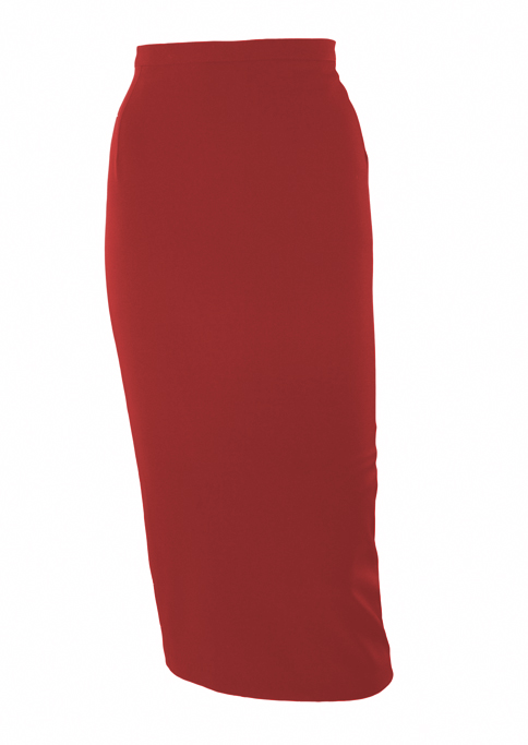 Vintage Classic Red 50's Perfect Pencil Skirt by The House of Foxy - Size 14 only