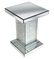 Floating Crystals Mirrored Lamp Table  66cm x 46cm x 46cm