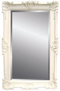 Rococo Extra Large Bevelled Mirror in Ivory / Cream 