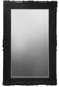 Grand Buckingham Rococo Large Black bevelled Mirror 201cm x 100cm