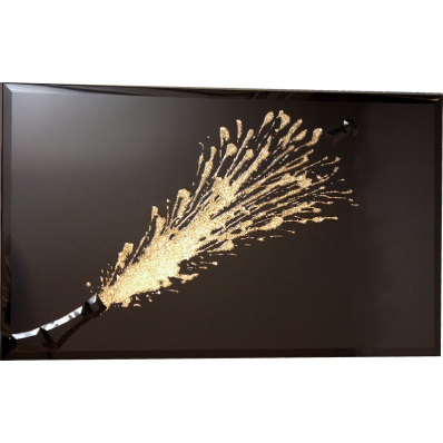 Champagne Explosion in Gold on a Black Bevelled Mirror 