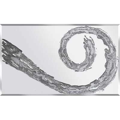 Glitter Swirl in Silver on a Silver Bevelled Mirror