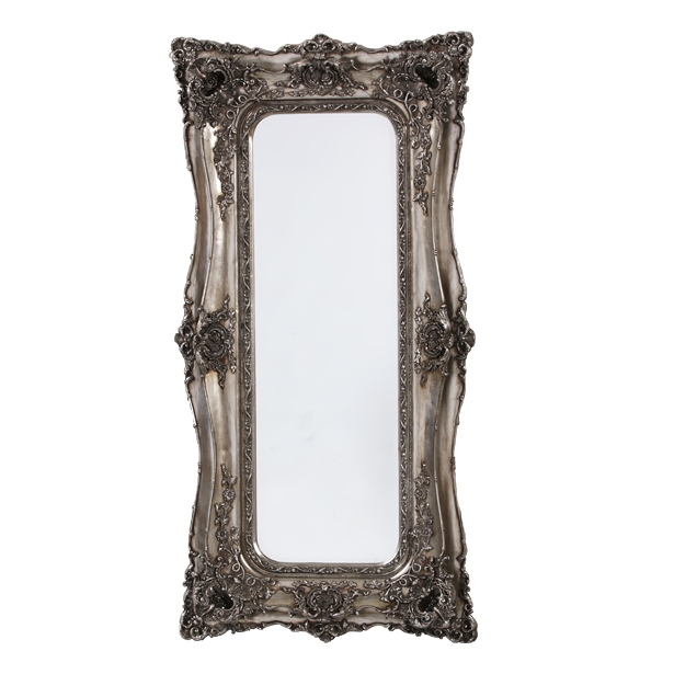 Rococo Ricci Slim Silver Shaped Bevelled Mirror