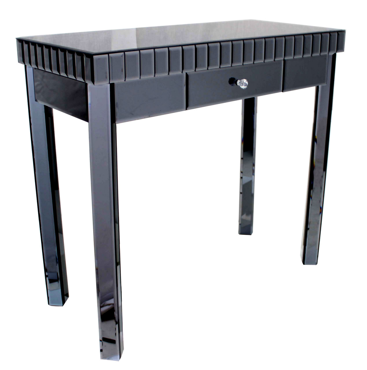 Mirrored Console Table In Smoked Grey