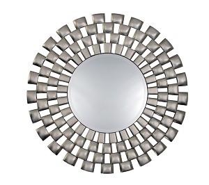 Libby Round Brushed Silver Framed Mirror 101cm