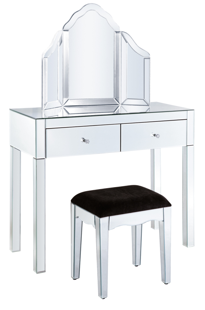 2 Draw Dressing Table + Stool + Mirror Package 