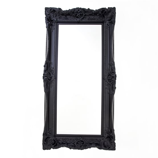 Rococo Core Slim Black Bevelled Mirror