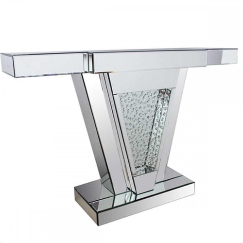 Floating Crystals Mirrored Console Table 119cm