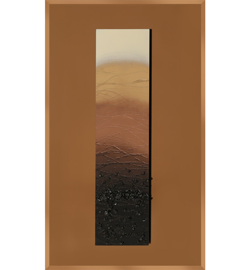 Abstract Bronze Mirrored Wall Art 75cm x 75cm