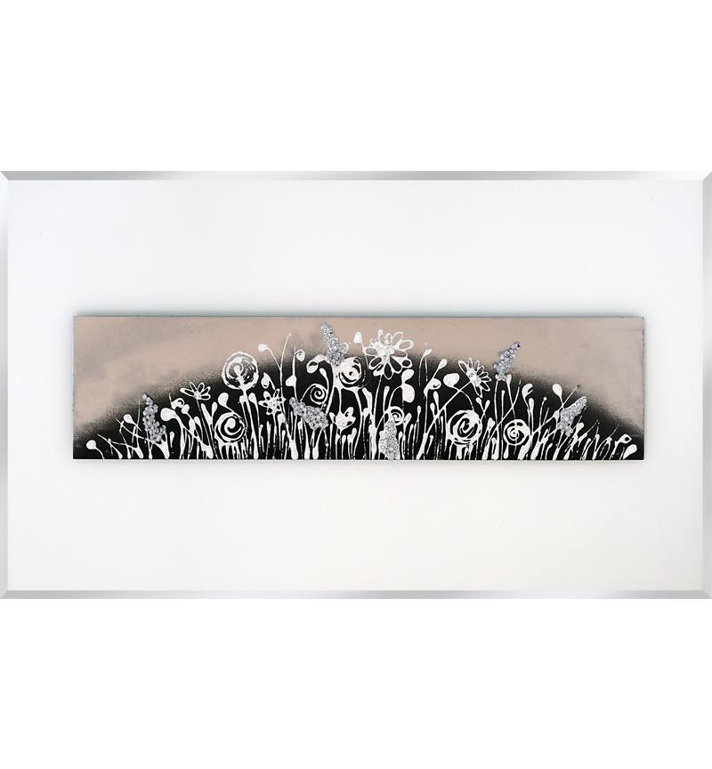Abstract Art on a White Bevelled Mirror - 2 sizes
