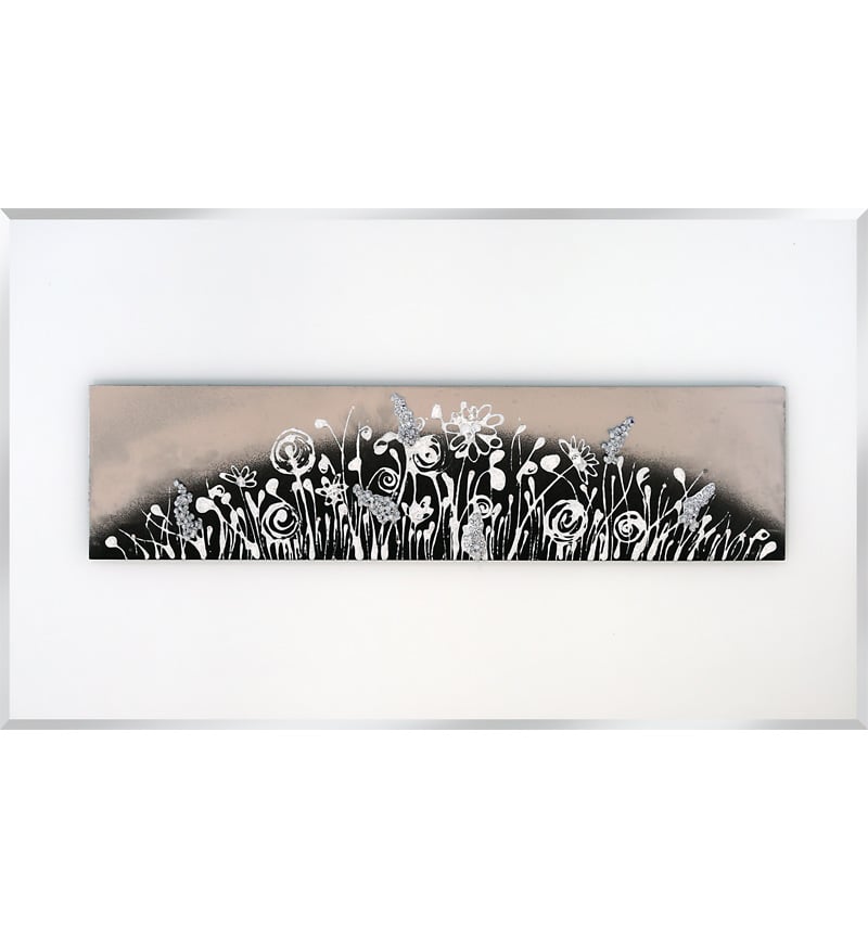 Abstract White Mirrored Wall Art 2 sizes