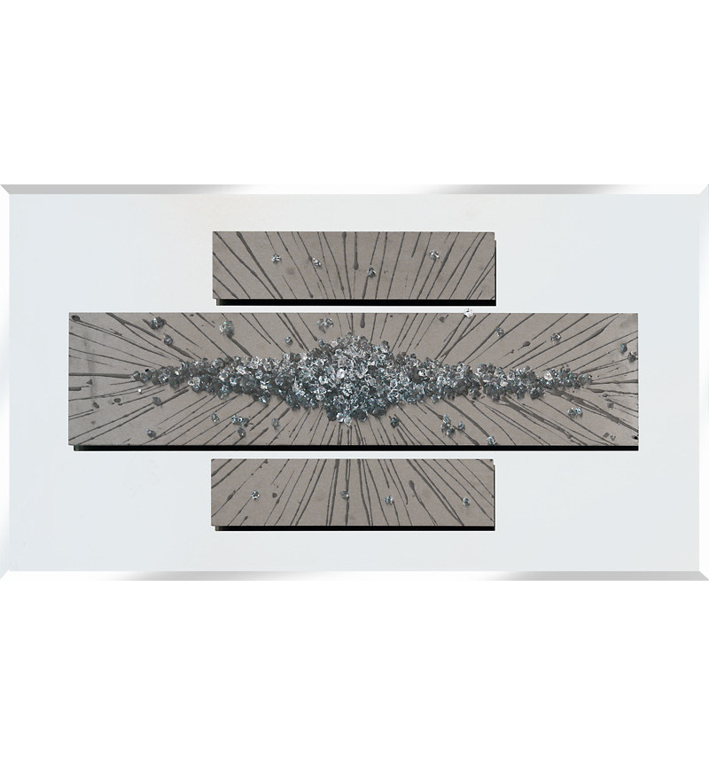 Abstract Silver Mirrored Wall Art Clusters 2 sizes