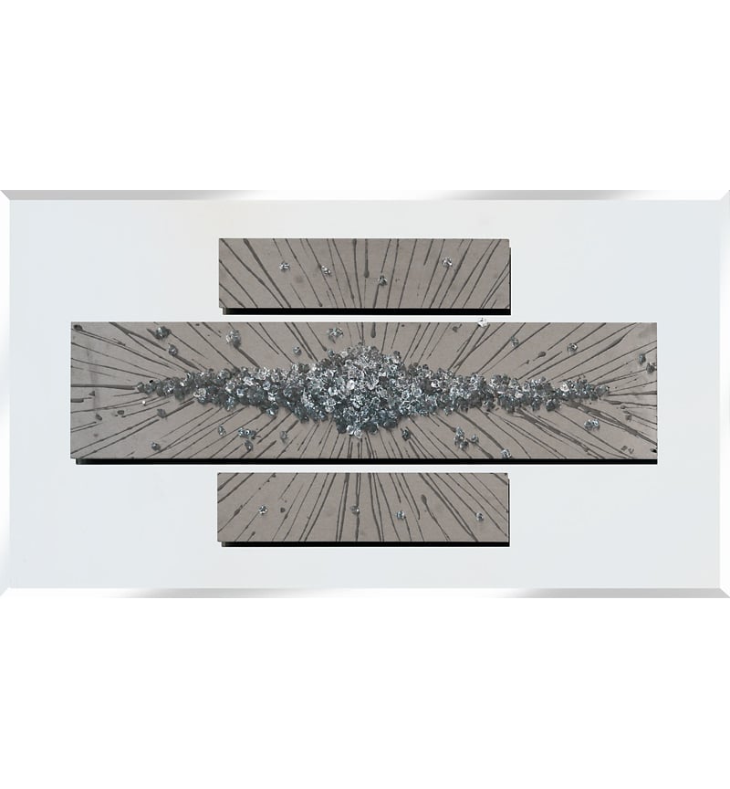 Abstract Silver Mirrored Wall Art 2 sizes