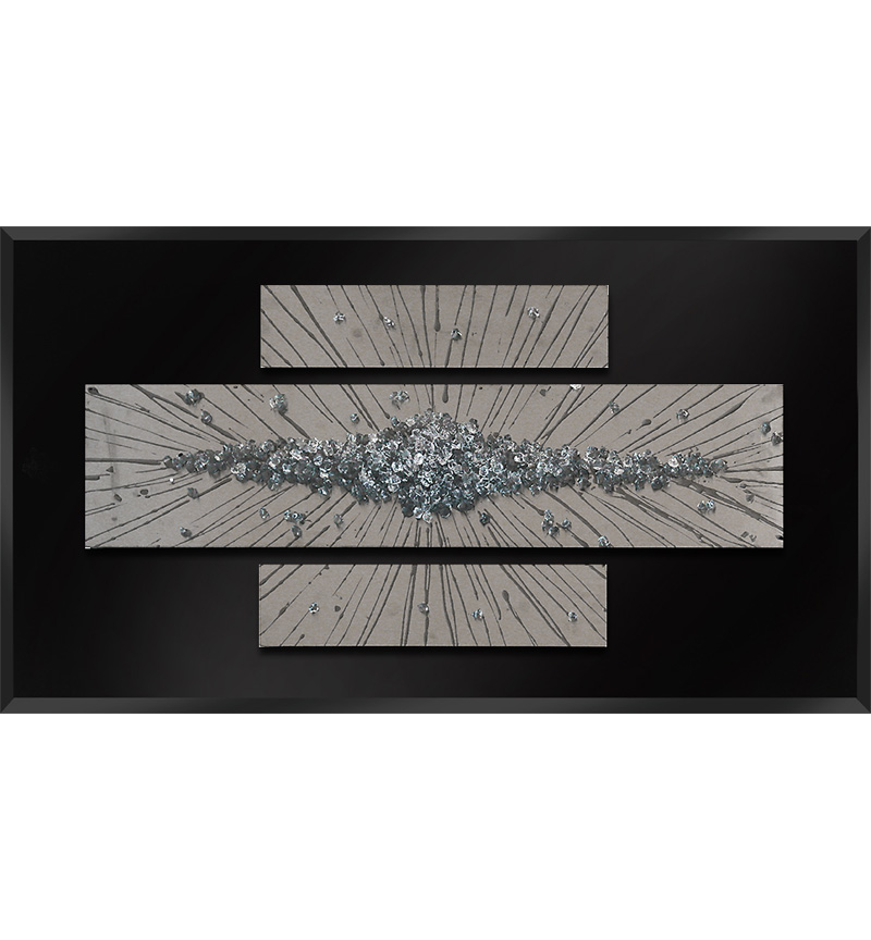 Abstract Black Mirrored Wall Art 2 sizes