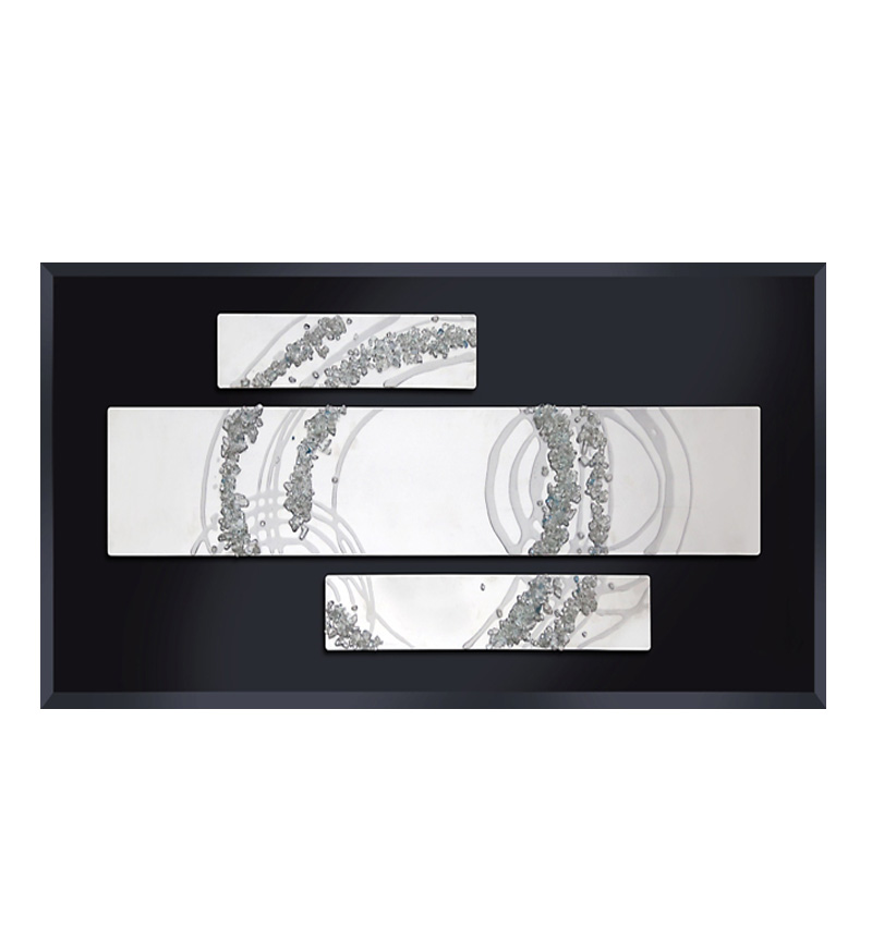 Abstract Black Mirrored Wall Art 2 sizes item instock fast delivery