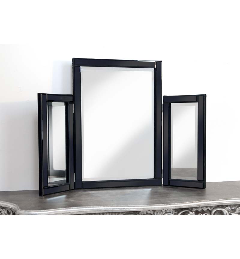 Black Tri Fold Mirror 78cm x 54cm